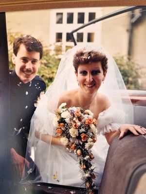 Ian and Wendy on their wedding day