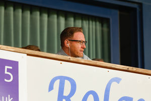 Gavin Cowan watches the game from the Directors Box