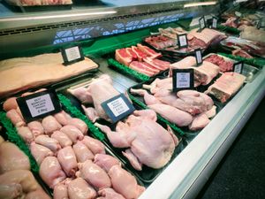 Meat counter at MW Traditional Fresh Fishmonger & Butchery 