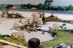The Japanese garden at Danescourt cemetery, Wolverhampton