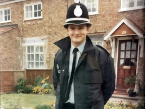A fresh-faced Pc Billy Scott during his days on the beat in Kidderminster