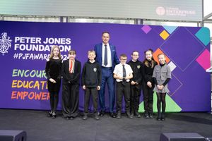 The Crafty Arts team with Peter Jones CBE.