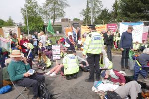 The protesters want an end to nuclear weapons on British soil.