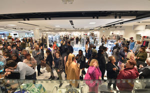 Customer flock into the brand new Debenham's store in the Mander Centre, Wolverhampton, at the opening last October