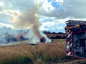 Supporting image for story: Firefighters tackle tractor blaze near Shrewsbury