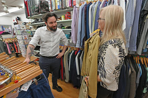 Daniel Walton with store manager Angela Wills