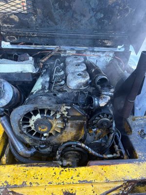 Damage to the telehandler. Pic: Ellesmere Fire Station