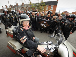 Supporting image for story: WATCH: 97-year-old Kay rides a Harley Davidson around Cannock