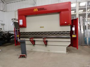 A hydraulic press at the former home of Shrewsbury truck firm Bulkrite, advertised for sale with an opening bid of £27,000