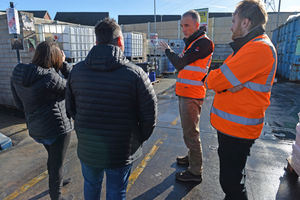 Edward Pigg with residents