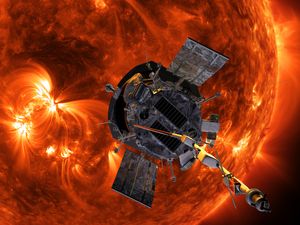 An artist’s impression of the Parker Solar Probe approaching the sun