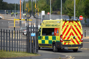 An ambulance at Rowley Regis railway station. Photo: SnapperSK