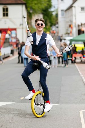 Tommy J was part of with street performers and entertainers for the high street celebrations day