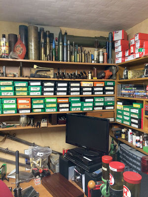 Paul Edmunds' armoury at his home