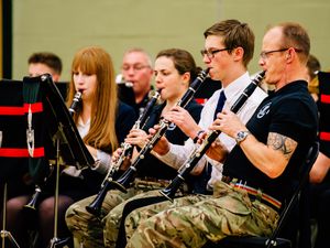 Supporting image for story: The Band and Bugles of The Rifles entertain pupils at Newport school - with pictures and video