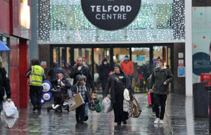Christmas shoppers brave the rain in Telford