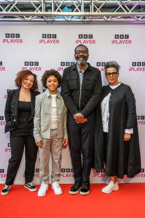 Lynette Linton, Cole Martin, Sir Lenny Henry and Kit De Waal pose on the red carpet ahead of the preview event. Photo: BBC