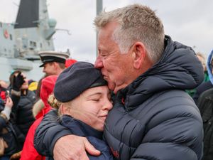 Supporting image for story: Sailors on Royal Navy destroyer home for Christmas after six-month mission