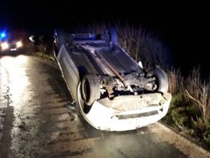 Supporting image for story: Two cars upside down in separate north Shropshire crashes