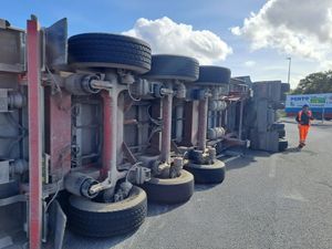 Supporting image for story: Lorry overturns causing long delays at busy A5 roundabout near Oswestry