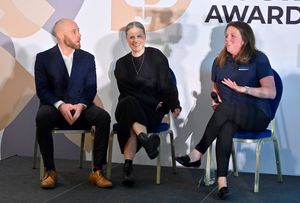 Andrew Buchan (Barclays), Emma Glynn (The Shropshire Distillery) and Victoria Lawson (PaveAways) 