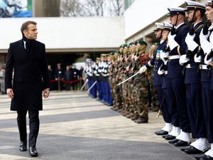 Supporting image for story: Wake up and spend more on defence, Macron tells Europe