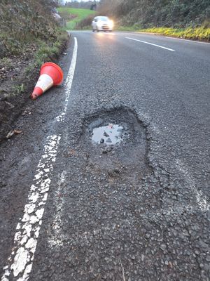The pothole on the B4555