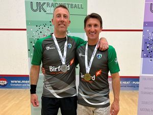 Supporting image for story: Shrewsbury racketball friends become enemies in battle for national title