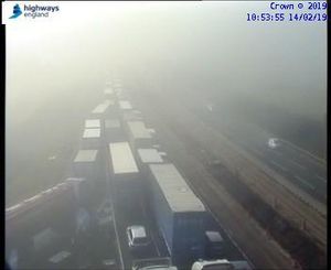 Traffic queuing on the M6 between Stafford and Stoke. Photo: Highways England