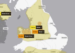 Two amber wanrings for snow and ice have been issued by the Met Office (picture Met Office)