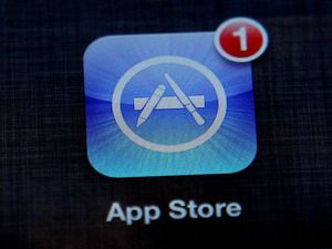 The Apple App store app on an iPad (PA)