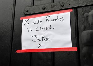 Licensee Jake Hall posted a note on the door of Ye Olde Foundry, Dudley, informing customers that the pub had closed