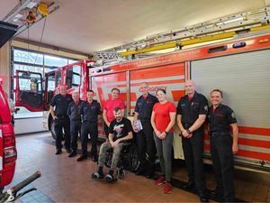 Supporting image for story: Man badly injured when two-ton machine fell on top of him thanks crew that saved his life