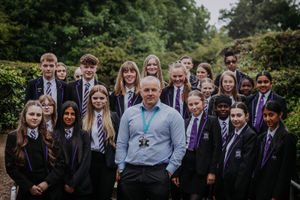 Headteacher Tim Marston with E-ACT Willenhall Academy students