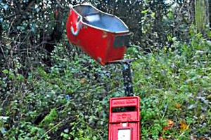 Supporting image for story: Newport post box is blown apart by vandals