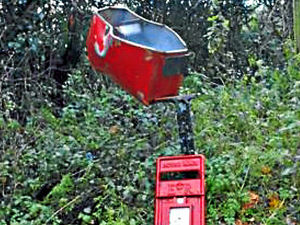 Supporting image for story: Newport post box is blown apart by vandals