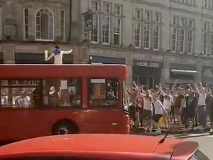 Supporting image for story: WATCH: Telford man videos England fan celebrating on top of a BUS  