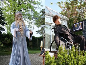 Scarecrows next to each other