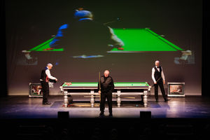 A full table was set up on stage for the event