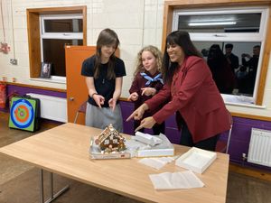 Sureena Brackenridge admires the handiwork of Explorer Scouts