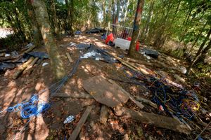 Rubbish at the Meole Brace Park and Ride site in Shrewsbury