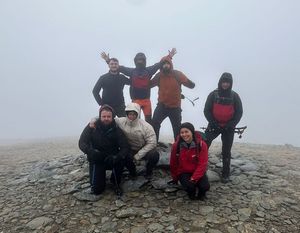 Members of the group who will take on the three peaks in April on a training exercise at Snowdon