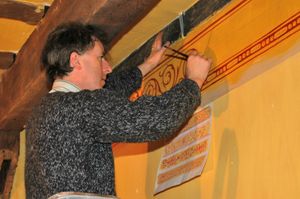 Adam Dant, artist in residence at Upton Cressett Hall