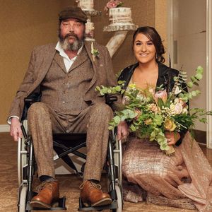 Abbie and Stuart on her wedding day. Photo: True Life Captured