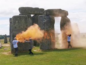 Supporting image for story: Just Stop Oil condemned by Sunak and Starmer after Stonehenge protest