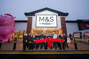 The team outside the new M&S Food store at the Orbital Retail Park, Cannock