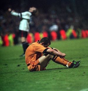  Steve Bull is crestfallen after Bolton Wanderers dash Wolves' Premier League hopes in a play-off semi final