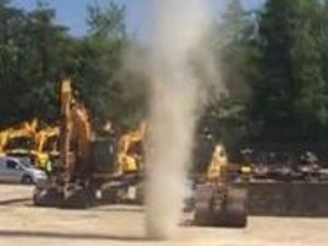 Supporting image for story: Oswestry boss captures 'dust devil' on his phone 