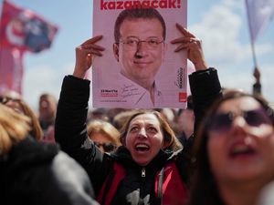 Supporting image for story: Jailed Istanbul mayor appears in court as supporters gather outside his prison