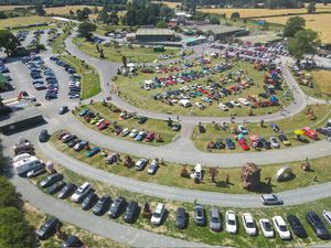 The Oswestry venue was packed with classic vehicles for the event.